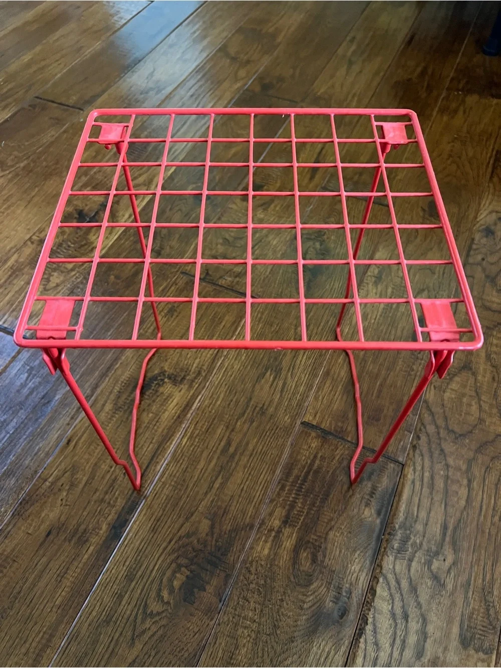 School Locker or Closet Organizer Shelf Red Metal Wire Folding Rack